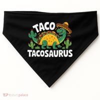 Tacosaurus Taco Dinosaur Funny Dino Cinco De Mayo Mexican USA-Made Doggie Bandana thumb 0