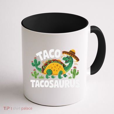 Tacosaurus Taco Dinosaur Funny Dino Cinco De Mayo Mexican Coffee Mug back