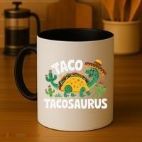 Tacosaurus Taco Dinosaur Funny Dino Cinco De Mayo Mexican Coffee Mug thumb 4