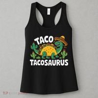 Tacosaurus Taco Dinosaur Funny Dino Cinco De Mayo Mexican Women's Tank Top thumb 3