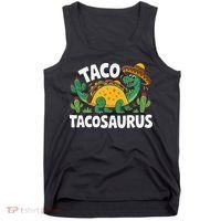 Tacosaurus Taco Dinosaur Funny Dino Cinco De Mayo Mexican Tank Top thumb 0