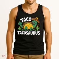 Tacosaurus Taco Dinosaur Funny Dino Cinco De Mayo Mexican Tank Top thumb 3