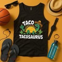 Tacosaurus Taco Dinosaur Funny Dino Cinco De Mayo Mexican Tank Top thumb 4