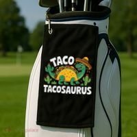 Tacosaurus Taco Dinosaur Funny Dino Cinco De Mayo Mexican Golf Towel thumb 2