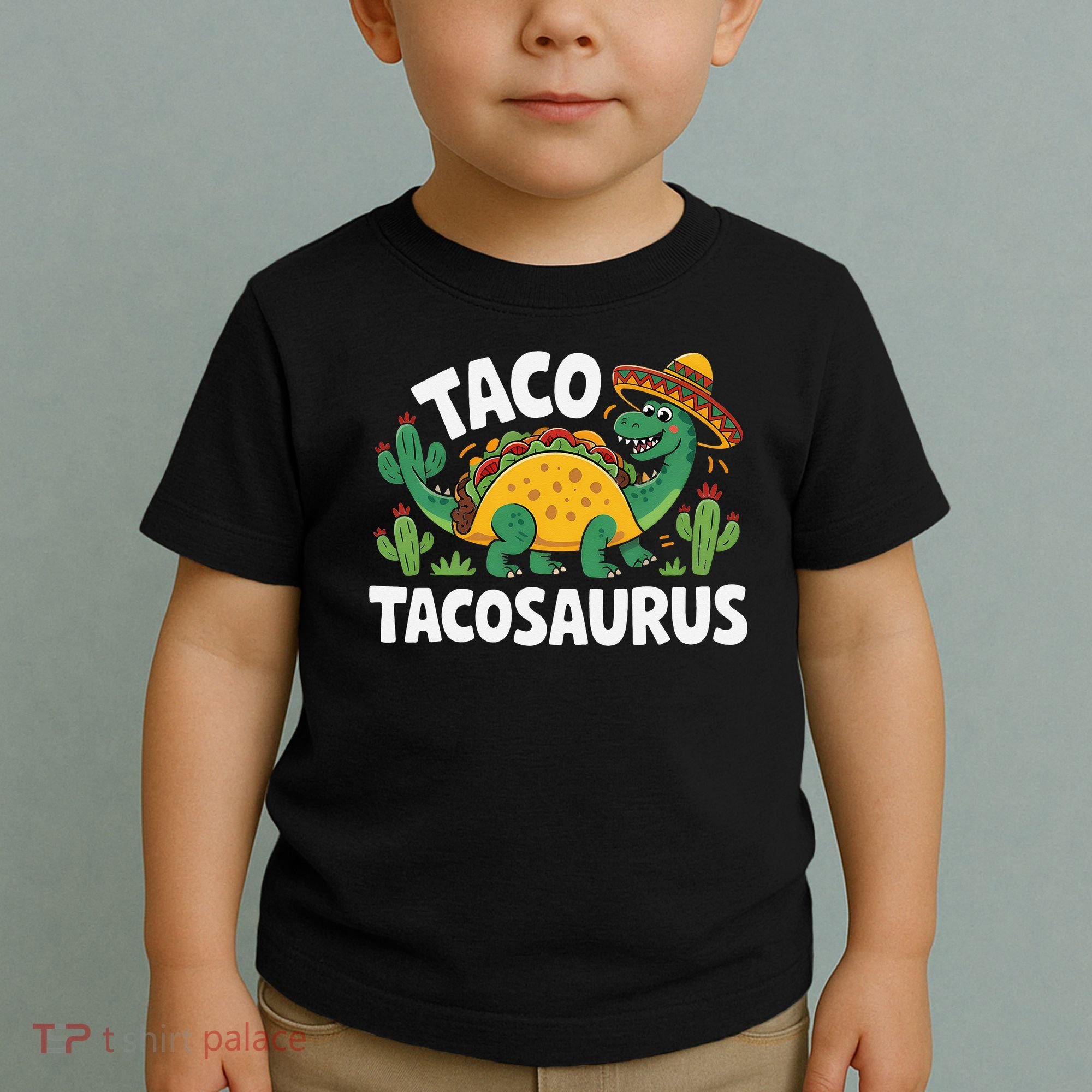 Tacosaurus Taco Dinosaur Funny Dino Cinco De Mayo Mexican Toddler T-Shirt