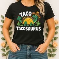 Tacosaurus Taco Dinosaur Funny Dino Cinco De Mayo Mexican Women's T-Shirt thumb 2