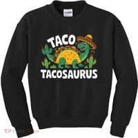 Tacosaurus Taco Dinosaur Funny Dino Cinco De Mayo Mexican Kids Sweatshirt thumb 0