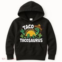 Tacosaurus Taco Dinosaur Funny Dino Cinco De Mayo Mexican Kids Hoodie thumb 0