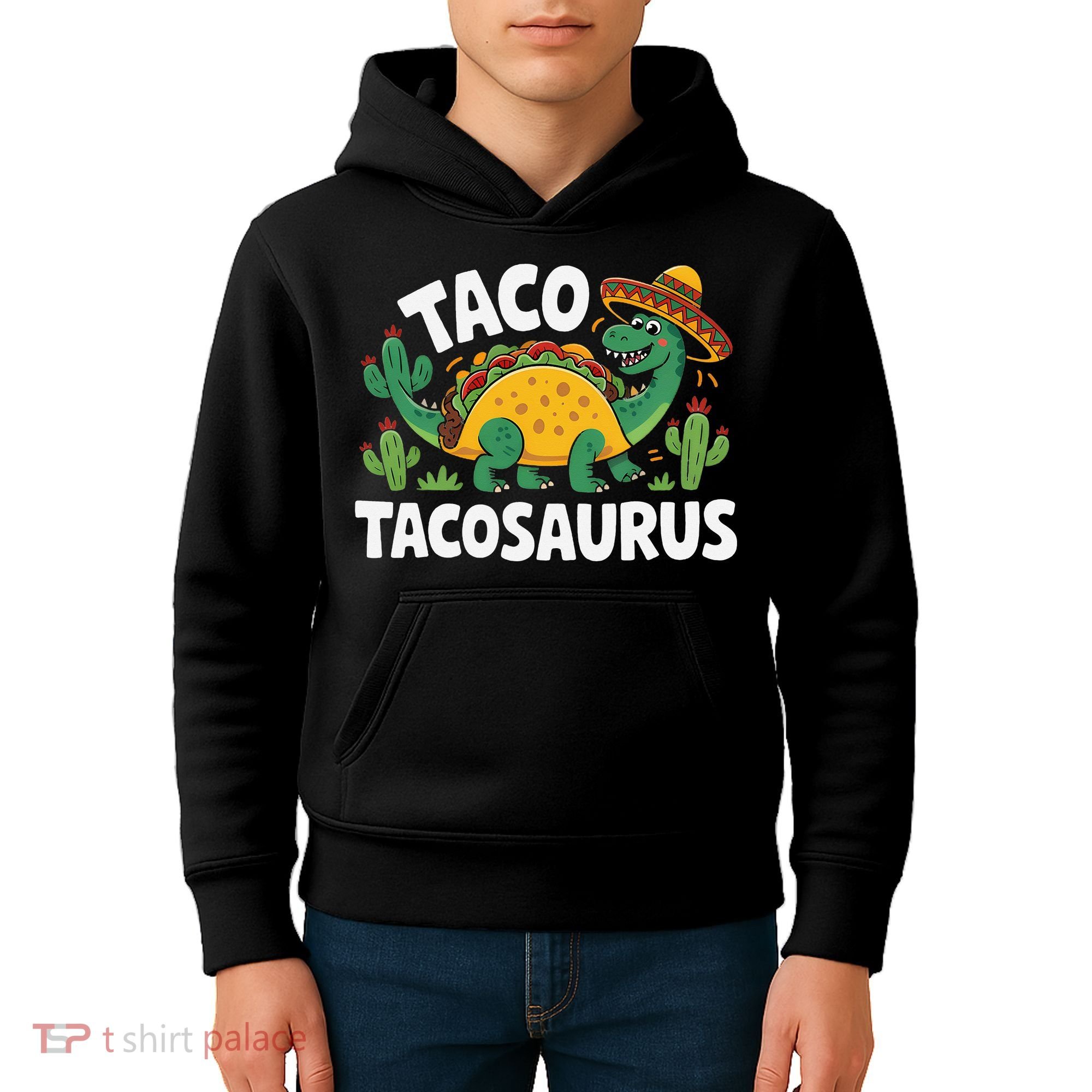 Tacosaurus Taco Dinosaur Funny Dino Cinco De Mayo Mexican Kids Hoodie
