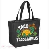 Tacosaurus Taco Dinosaur Funny Dino Cinco De Mayo Mexican Tote Bag thumb 2