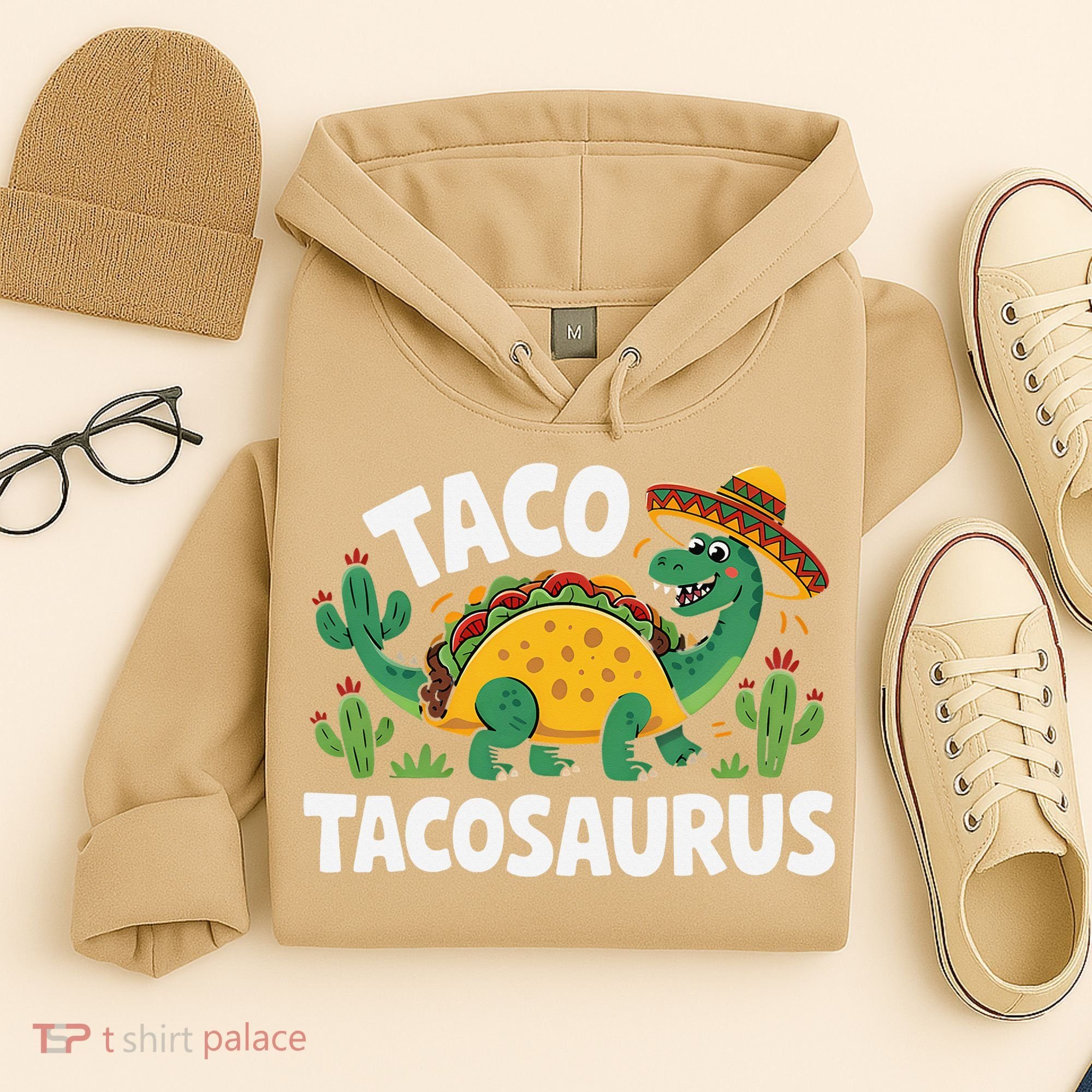 Tacosaurus Taco Dinosaur Funny Dino Cinco De Mayo Mexican Hoodie