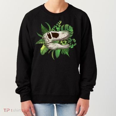 Tropical TRex Dinosaur Skull Women's Sweatshirt
