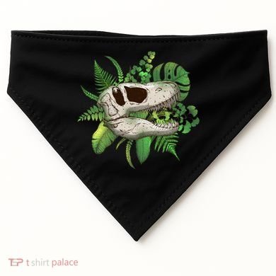 Tropical TRex Dinosaur Skull USA-Made Doggie Bandana