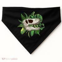 Tropical TRex Dinosaur Skull USA-Made Doggie Bandana thumb 0