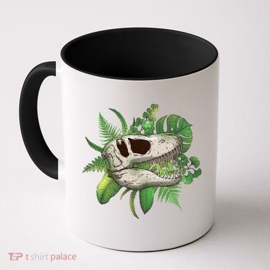 Tropical TRex Dinosaur Skull Coffee Mug