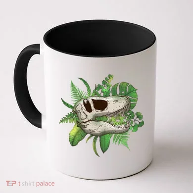 Tropical TRex Dinosaur Skull Coffee Mug