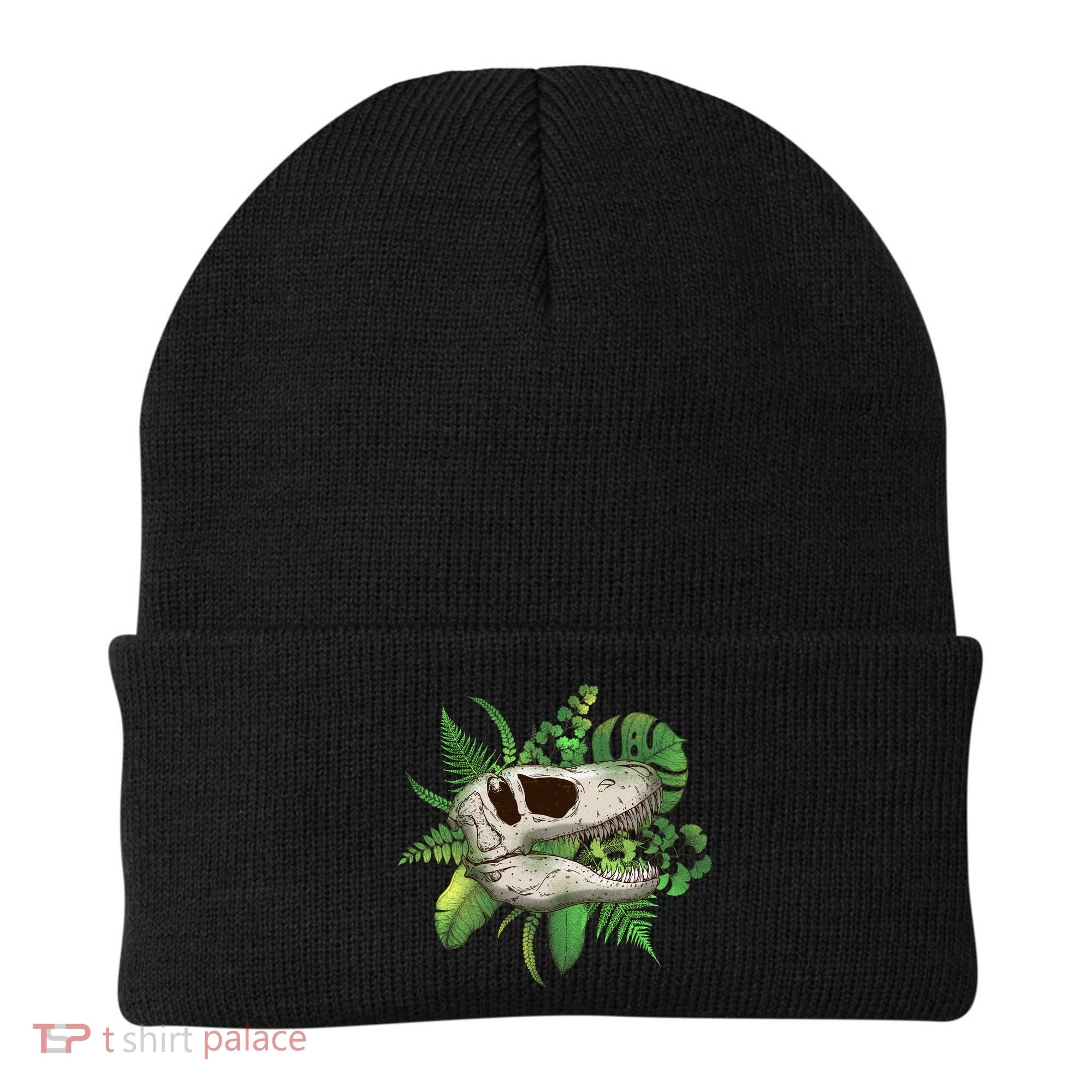 Tropical TRex Dinosaur Skull Beanie