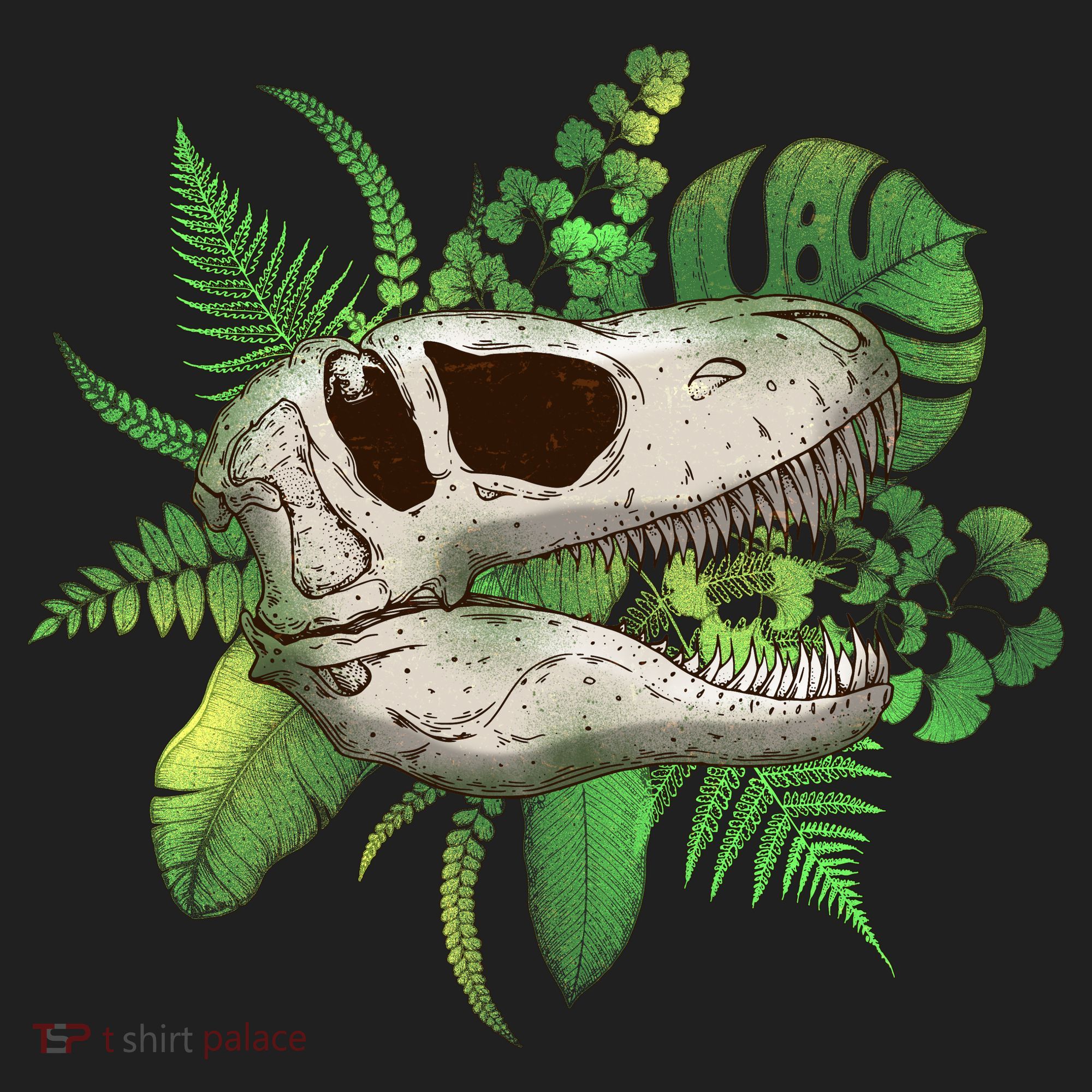Tropical TRex Dinosaur Skull Beanie