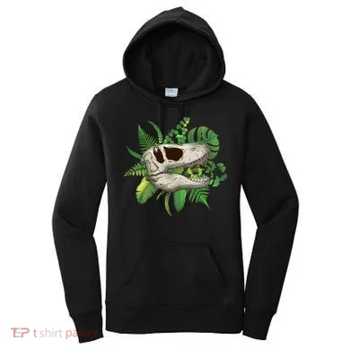Tropical TRex Dinosaur Skull Women's Hoodie