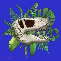 Tropical TRex Dinosaur Skull Baby Bodysuit thumb 2