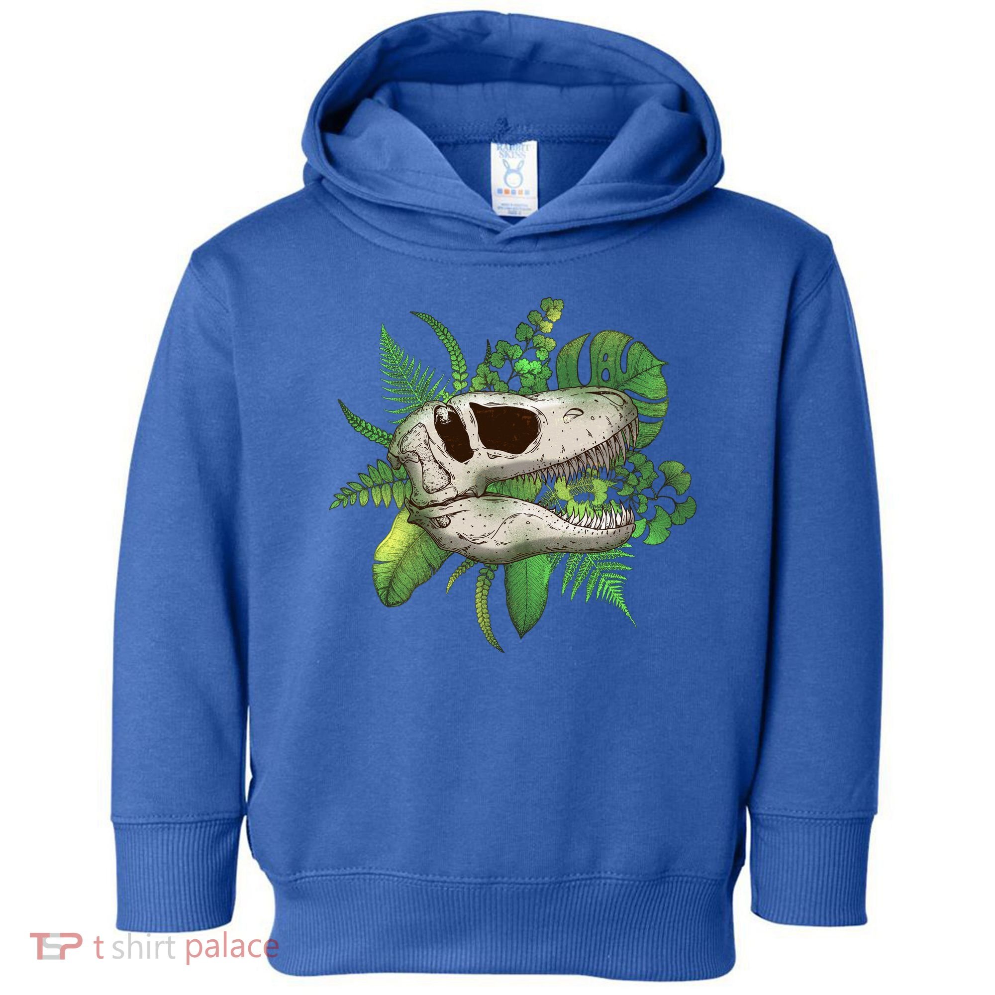 Tropical TRex Dinosaur Skull Toddler Hoodie