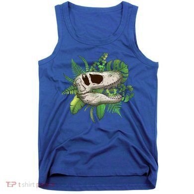Tropical TRex Dinosaur Skull Tank Top