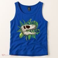 Tropical TRex Dinosaur Skull Tank Top thumb 2