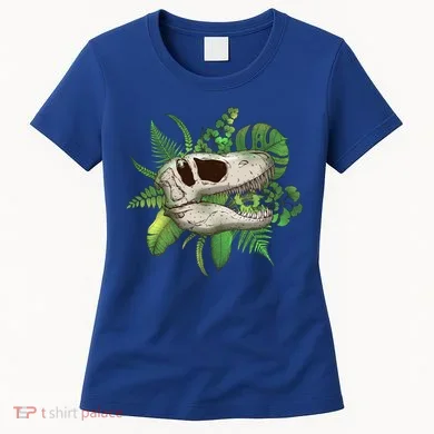 Tropical TRex Dinosaur Skull Women's T-Shirt