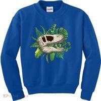 Tropical TRex Dinosaur Skull Kids Sweatshirt thumb 0