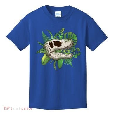 Tropical TRex Dinosaur Skull Kids T-Shirt