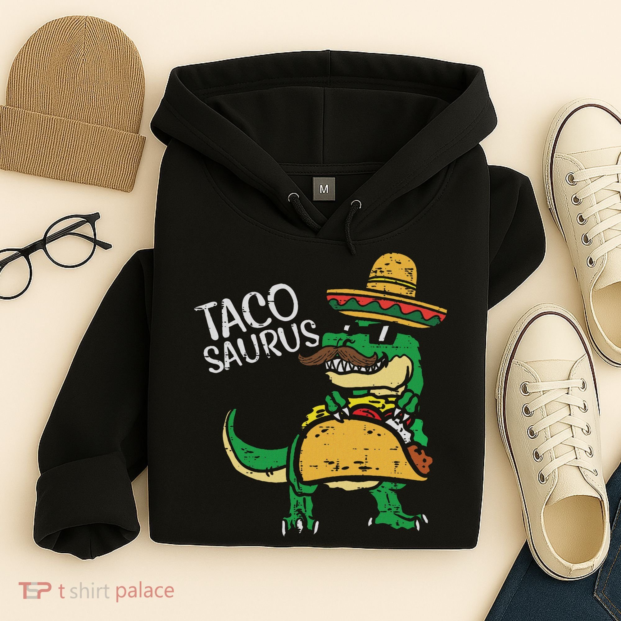 Tacosaurus Taco Dino Trex Cinco De Mayo Hoodie