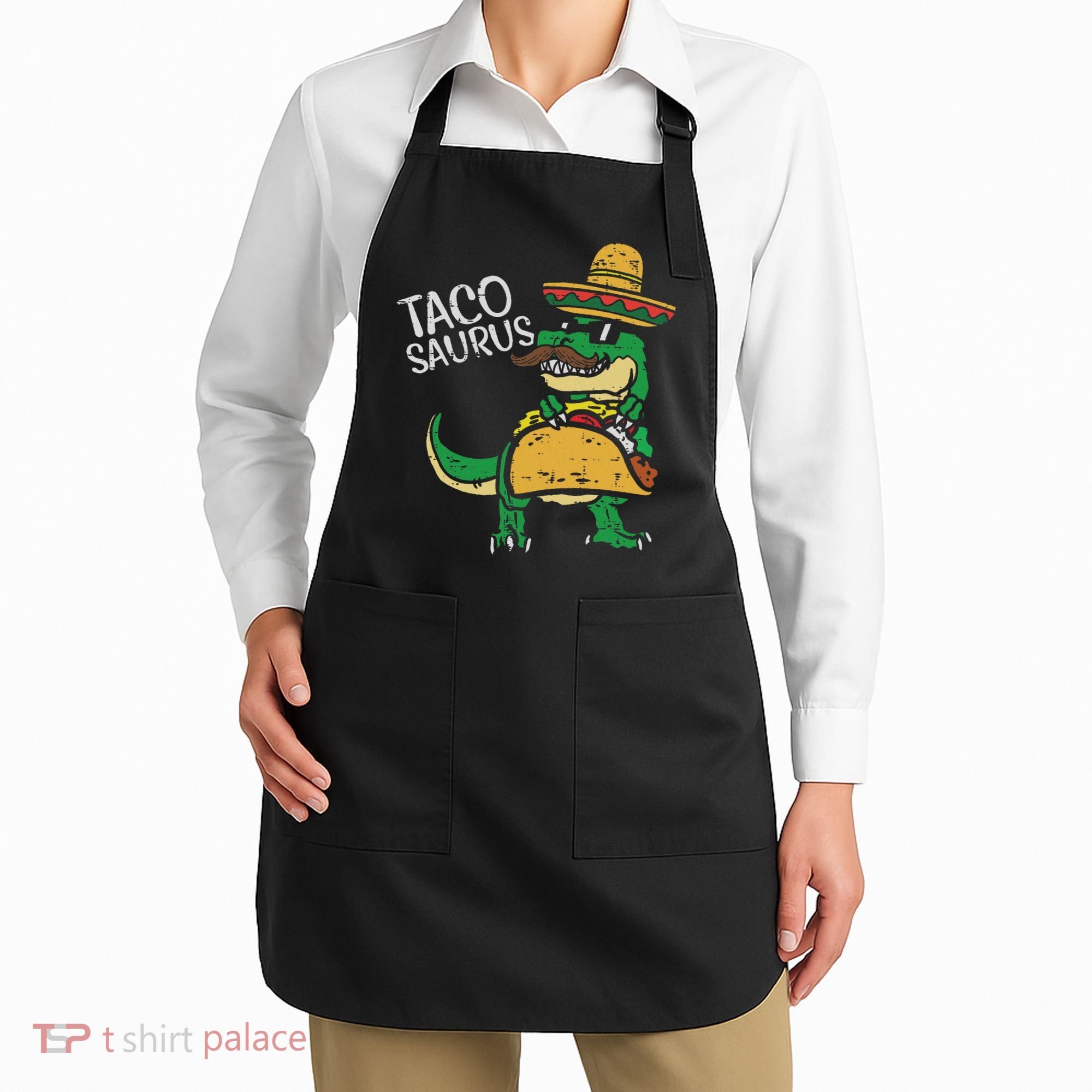 Tacosaurus Taco Dino Trex Cinco De Mayo Apron