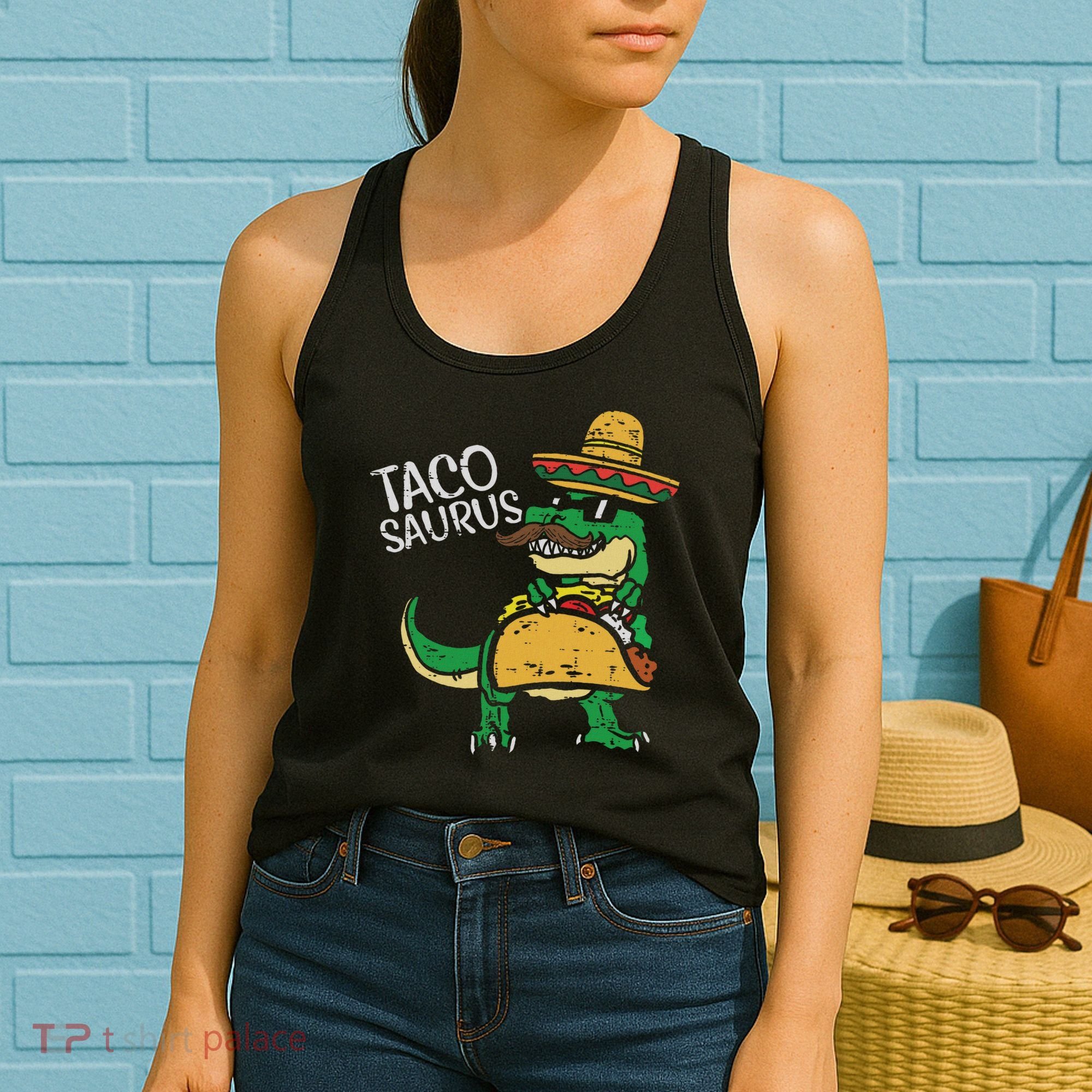 Tacosaurus Taco Dino Trex Cinco De Mayo Women's Tank Top