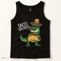 Tacosaurus Taco Dino Trex Cinco De Mayo Tank Top thumb 2