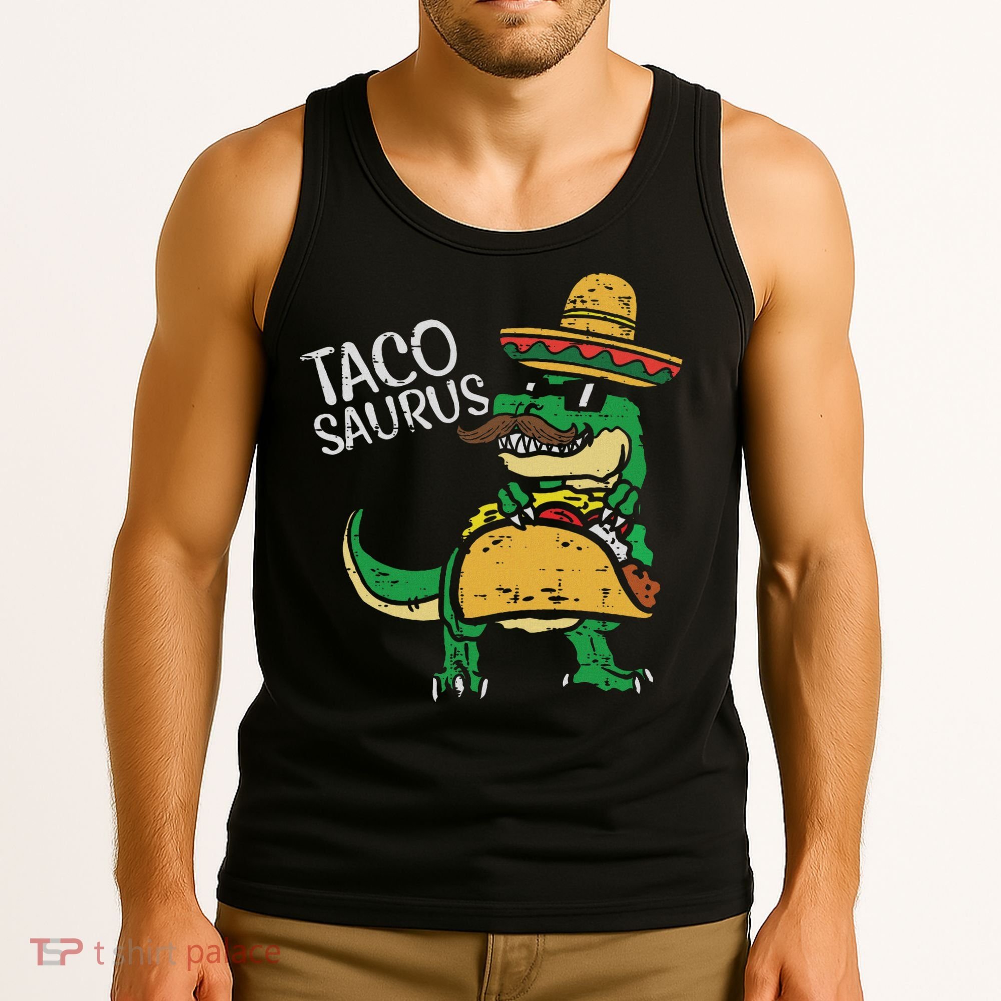 Tacosaurus Taco Dino Trex Cinco De Mayo Tank Top