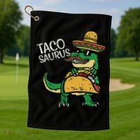 Tacosaurus Taco Dino Trex Cinco De Mayo Golf Towel thumb 1