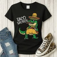 Tacosaurus Taco Dino Trex Cinco De Mayo Women's T-Shirt thumb 3