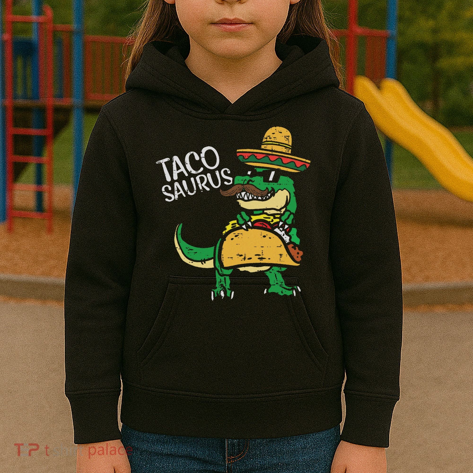 Tacosaurus Taco Dino Trex Cinco De Mayo Kids Hoodie