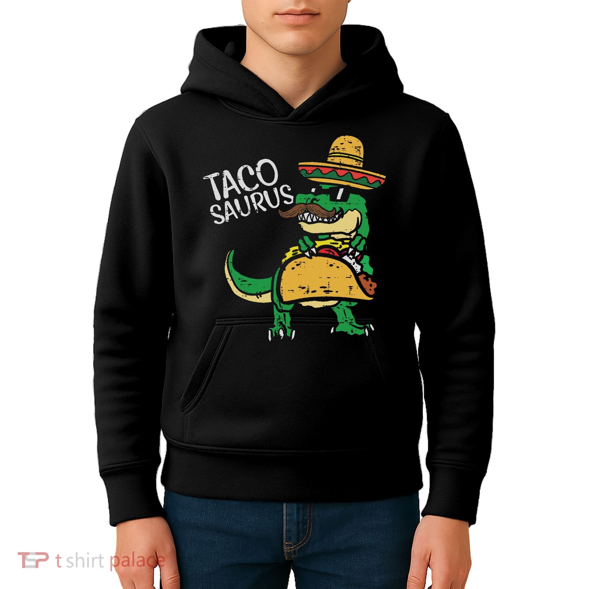 Tacosaurus Taco Dino Trex Cinco De Mayo Kids Hoodie