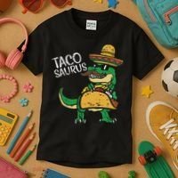 Tacosaurus Taco Dino Trex Cinco De Mayo Kids T-Shirt thumb 3