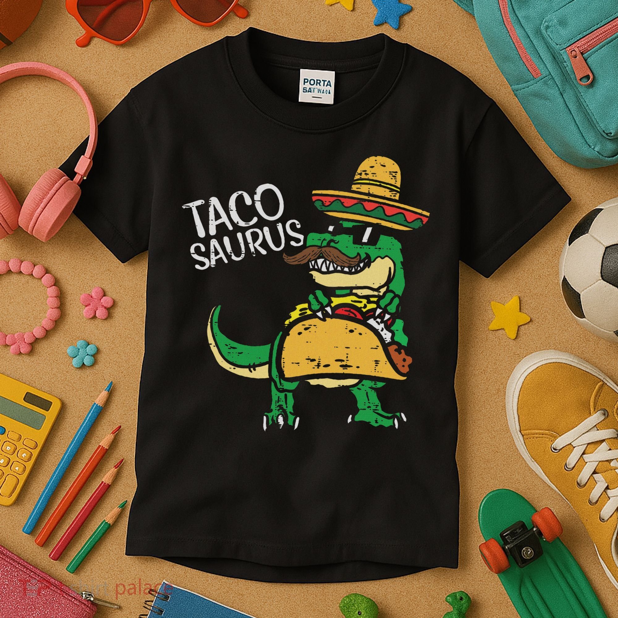 Tacosaurus Taco Dino Trex Cinco De Mayo Kids T-Shirt