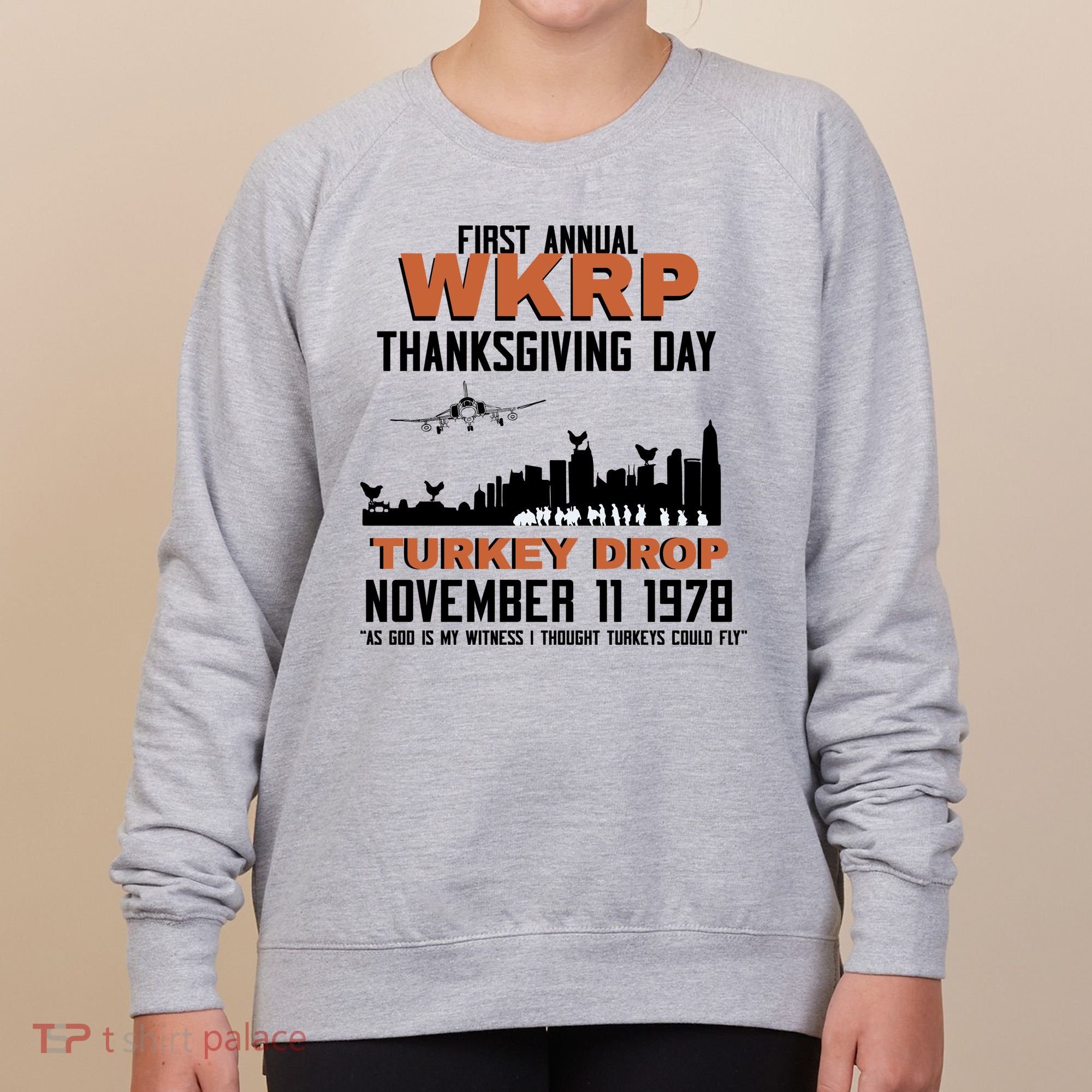 Thanksgiving Turkey Drop Wkrp Women's Sweatshirt