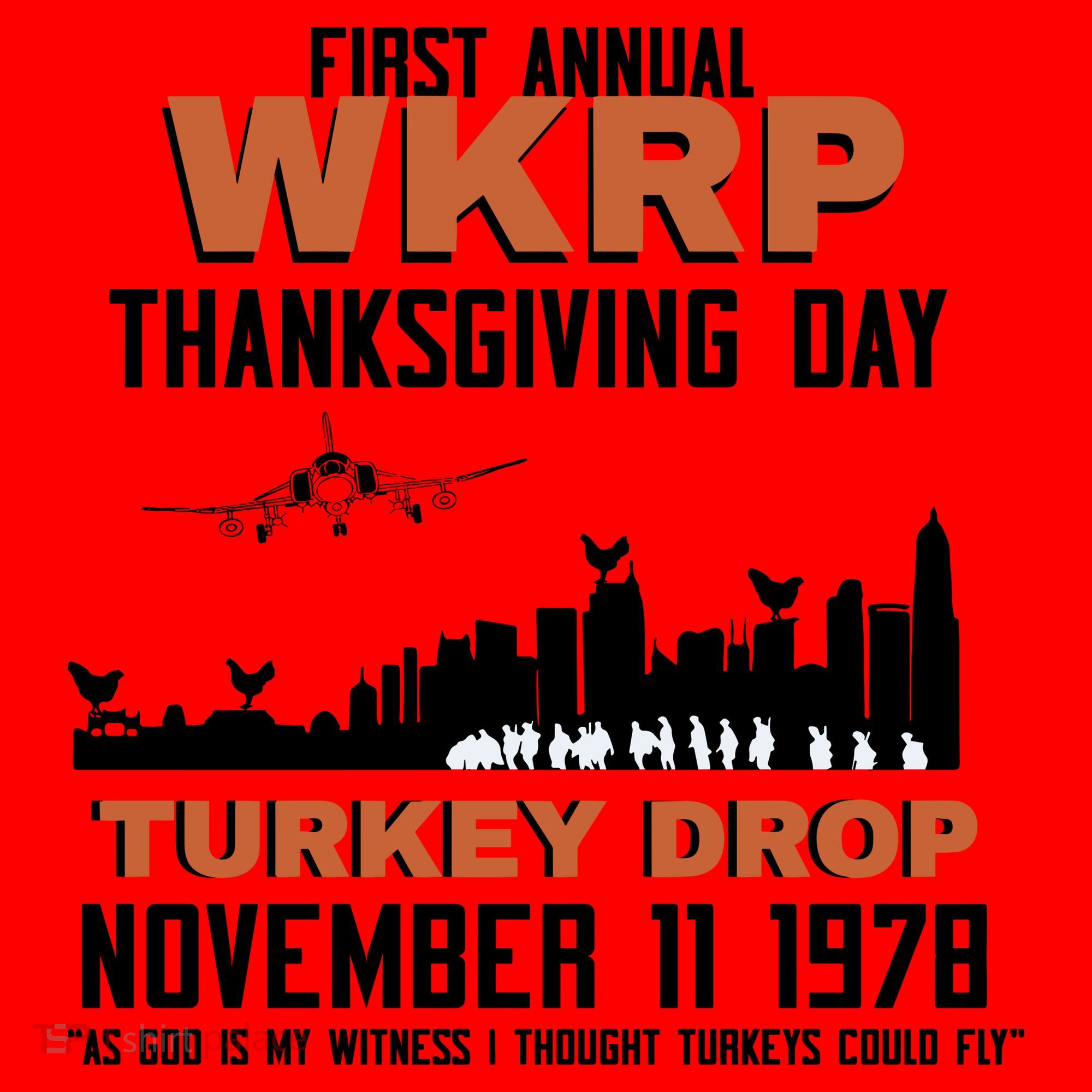 Thanksgiving Turkey Drop Wkrp Santa Hat