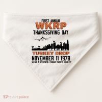 Thanksgiving Turkey Drop Wkrp USA-Made Doggie Bandana thumb 0