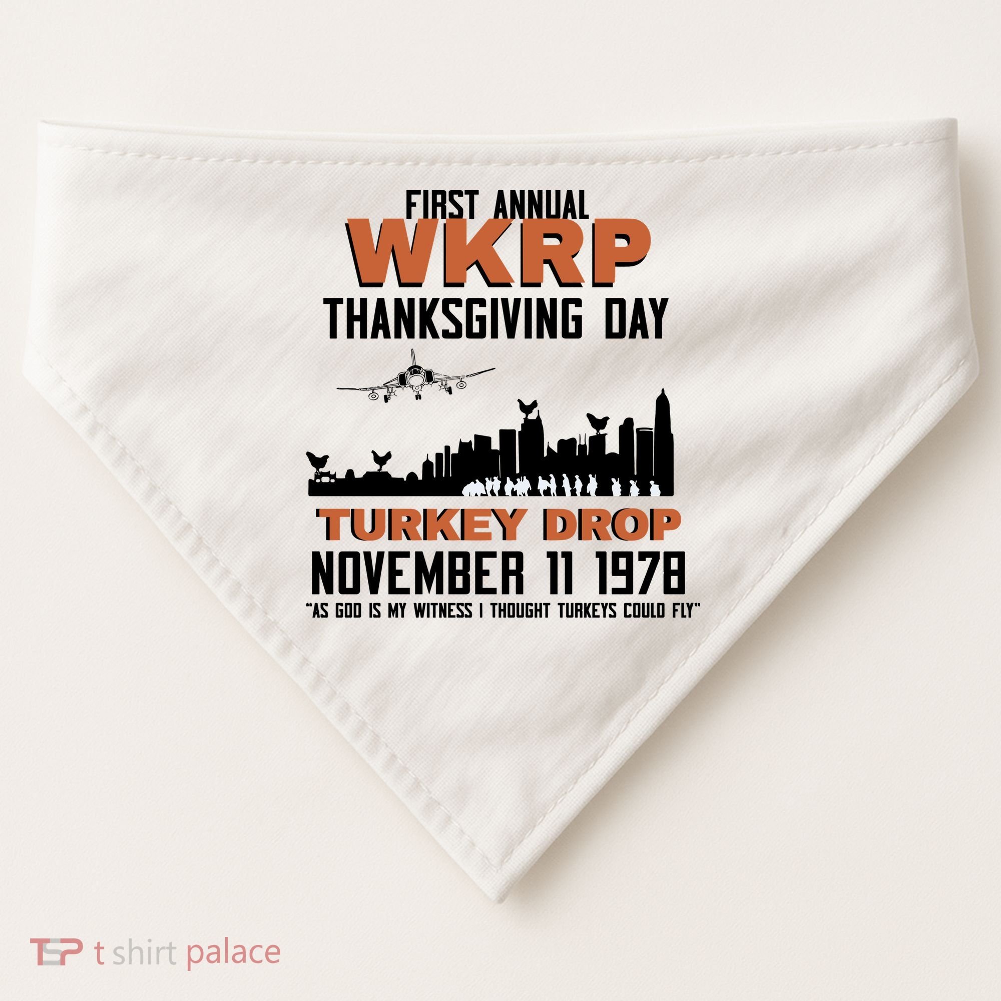 Thanksgiving Turkey Drop Wkrp USA-Made Doggie Bandana