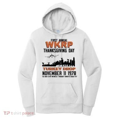 Thanksgiving Turkey Drop Wkrp Women's Hoodie