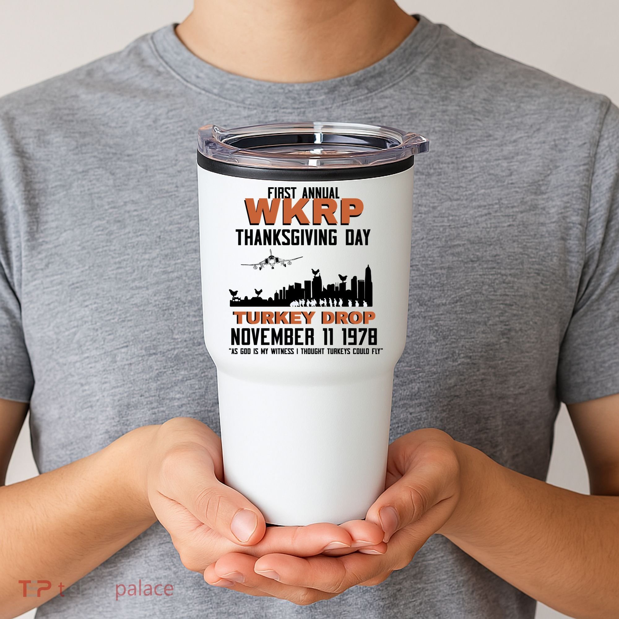 Thanksgiving Turkey Drop Wkrp Tumbler
