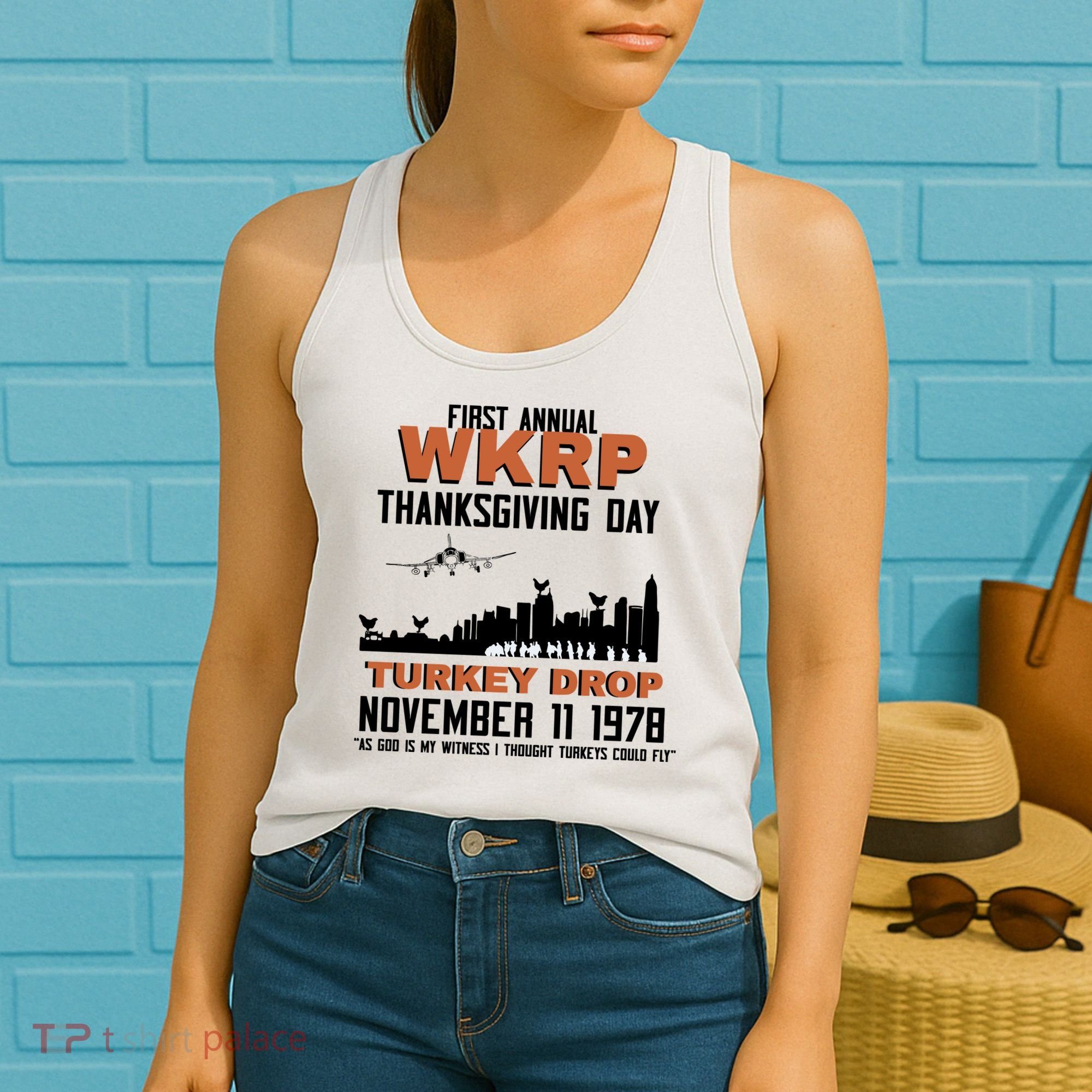 Thanksgiving Turkey Drop Wkrp Women's Tank Top