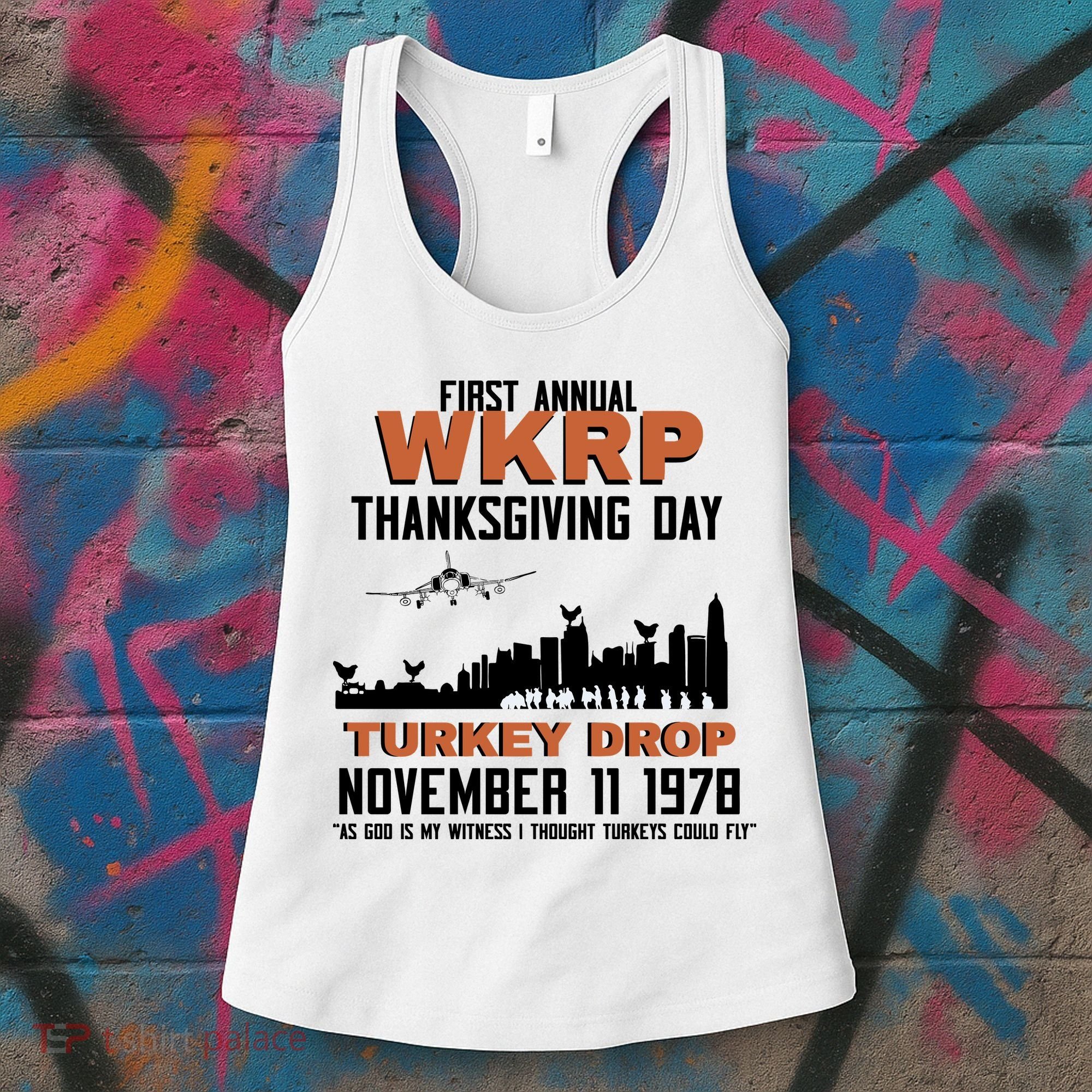 Thanksgiving Turkey Drop Wkrp Women's Tank Top
