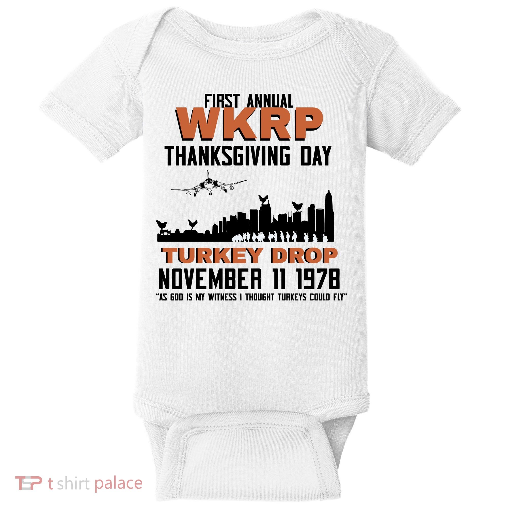 Thanksgiving Turkey Drop Wkrp Baby Bodysuit